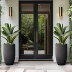 Kante Small Round Tapered Black Concrete Planter 24" Tall, Outdoor - Image 6