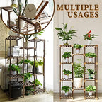 Uneedem Plant Stand Indoor Outdoor, 10 Tiered Plant Shelf Wood Plant Rack - Image 4