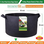150 Gallon Big Raised Garden Bed Bag (44x24 inch) Large Plant Grow Bag for Potato,Tomato Planter,Herbs Veggies Planter,Flower Bed,Plant Container,Yard Waste,Lawn Debris,Leaf Bag with Gardening Gloves - Image 4