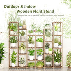 GENTINGBRO 22 Tiers Plant Shelf for Plants Large Indoor Plant Stand Plant Rack Extra Large Wood Plant Stands for Hanging Plant Holder for Patio Balcony Garden - Image 4