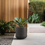 Kante Accent Round Curved Vintage BRN Concrete Planter 13" Dia, Outdoor - Image 4