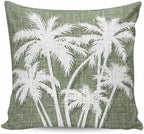 Throw Pillow 16x16 Inch, Tropical Palm Tree Waterproof Outdoor Pillow Covers with Insert, Vintage Moss Green Exotic Botanical Plants Decorative Pillowcase Cushion for Patio, Garden, Couch, Sofa, Bed by Unknown