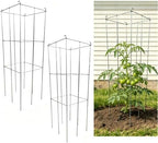 2 Pack 12x39 Inch Galvanized Folding Square Tomato Cages by MTBGarden
