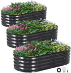INNO STAGE 3Pcs Galvanized Raised Garden Bed Kit, Outdoor Metal Planter Box by INNOSTAGE