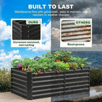 Land Guard 2 Pack 6×3×2 ft Galvanized Metal Raised Garden Bed, 2FT Deep Root Elevated Planter Box Steel Large Vegetable Flower Bed Kit, Gray - Image 6