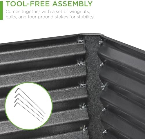 Best Choice Products 6x3x2ft Outdoor Metal Raised Garden Bed, Deep Root Box Planter for Vegetables, Flowers, Herbs, 269 Gallon Capacity, 100% Non Toxic Materials - Gun Metal - Image 5