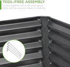 Best Choice Products 6x3x2ft Outdoor Metal Raised Garden Bed, Deep Root Box Planter for Vegetables, Flowers, Herbs, 269 Gallon Capacity, 100% Non Toxic Materials - Gun Metal - Image 5