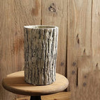 Faux Stakes Planter Sculpture Concrete Planter Tree Root Stump Flower Pot Driftwood Log Post Planter - Indoor Outdoor Cactus Succulent Snake Bamboo Plant Decorative Garden Windowsill by ZXKYZR8