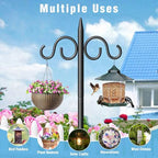 Double Shepherds Hooks for Outdoor, 76 Inch Heavy Duty Bird Feeder Pole with 5 Prongs Base, Adjustable Shepherds Hook for Bird Feeder, Garden, Weddings, Hanging Plant, 2 Pack - Image 6