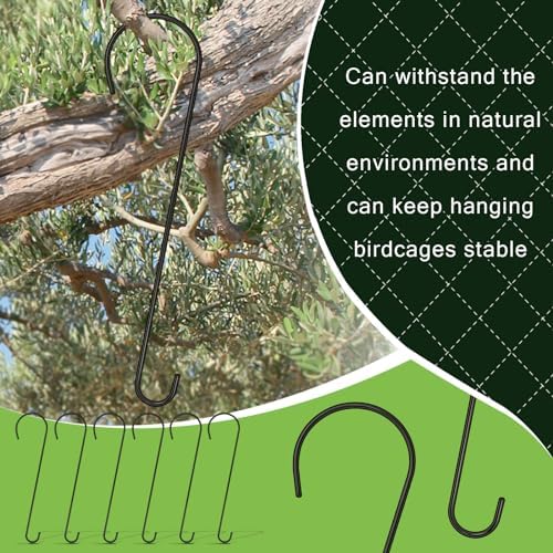 6 Packs 24 Inch Long S Hooks for Hanging Plants,Extra Large S Hooks,Metal Bird Feeder Hooks, Rustproof Garden Planter Hanger for Tree Branch, Basket, Lanterns, Wind Chimes, Outdoor Use - Image 5