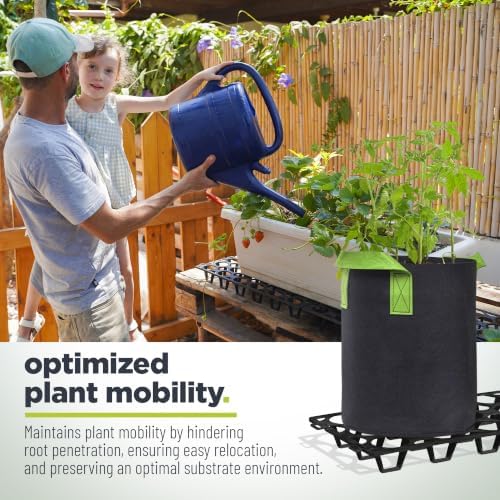 Plant Stand Outdoor – Plant Riser 7 Pack for Pots, Planters & Grow Bags | Heavy-Duty UV-Resistant Elevated Pot Stand for Drainage, Airflow, Root Health & Cleaner Patios – 19.7x7.5x2.4 in (Black) - Image 4