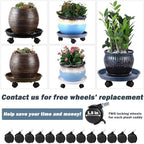 8 Packs Plant Caddy With Wheels 12" Plastic Rolling Stands Heavy-Duty Dolly With Casters Indoor and Outdoor Roller Base Large Heavy Pot Saucers Plant Mover, Brown - Image 5