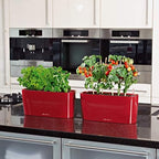 Lechuza Delta 20 Shiny Taupe, Self-Watering Planter Indoor, H7.1 L15.7 W5.9 in - Image 5