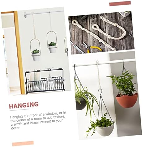 Sosoport 16pcs Indoor Plant Hanger Macrame Flower Pot Holder Macrame Plant Wall Hanger - Image 5