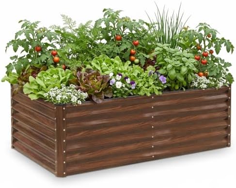 SnugNiture Galvanized Raised Garden Bed 6x3x2FT Outdoor Large Metal Planter Box Steel Kit for Planting Vegetables, Flowers by snugniture