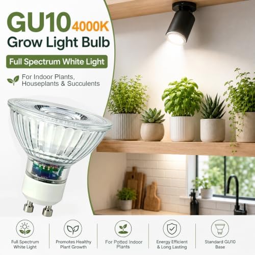 GU10 LED Grow Light Bulb, Dimmable Full Spectrum for Indoor Plants - Image 2