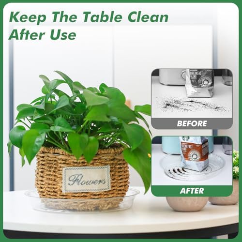 60 Pack 12 Inch Plant Saucer Clear Plant Saucers for Outdoors Plants Drip Trays Extra Large Pot Saucer No Holes Pot Saucers Planter Trays for Outdoor Plants Bulk Plastic Tray for Flower, Potted Tree - Image 3
