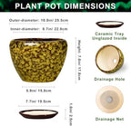 10 Inch Ceramic Pots for Plants, Indoor Plant Pot, Yellow Leopard - Image 2