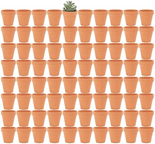 Yishang 2 inch Small Terracotta Pots with Drainage Holes,Mini Clay Ceramic Pottery Planter,Cactus Flower Nursery Terra Cotta Pots, for Indoor/Outdoor Succulent Plants, Crafts, Wedding Favor(80 Pack) by Yishang