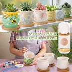 Leitee 30pcs Flower Pots 3 Inch Paint Your Own Ceramic Pot Craft Kit Ready-to-Paint Small Succulent Pots Bulk with Drainage Hole Paint Set Mini Paintable Plant Vase for Spring Birthday DIY Gift - Image 6