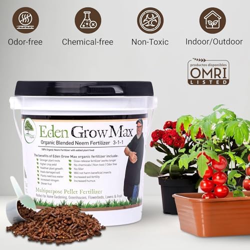 Eden Grow Max Organic Blended Neem Cake | Perfect for Home Gardening, Fruits, Lawns & Flowers | OMRI Listed (5lbs) - Image 2