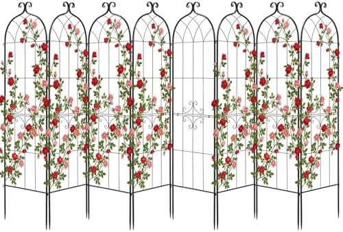 VEVOR Garden Trellis, 71 x 20 inch Rose Trellis, 8 Packs Garden Flower Rose Trellises with Powder-Coated Finish & Convenient Locking Design, Plant Support Trellises for Flowers, Vegetables, Roses by VEVOR