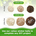 Yunsailing 36 Pcs Moss Decorative Balls for Centerpiece Bowls and Rattan Wicker Balls Handmade Orbs Spherical Assorted Vase Filler Tabletop Decor for Garden Wedding Party(Boho,Vivid) - Image 3
