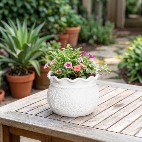Ceramic Flower Pots, 6 Inch Plant Pot for Indoor Plants, White - Image 4