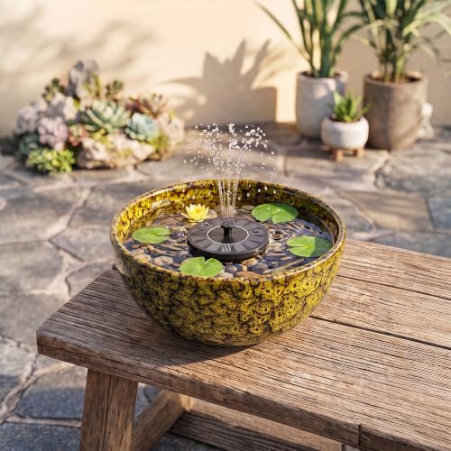Succulent Pots, 10 Inch Ceramic Bonsai Pots, Yellow Leopard - Image 3