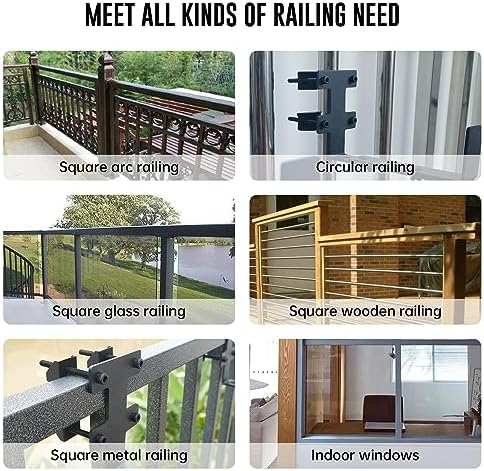 Planter Box Bracket, Flower Box Holder Circular and Square Railings Brackets,Adjustable Deck Railing Planter Box Holder for Patio Garden Fence Pergola Balcony (2 Pieces) - Image 7