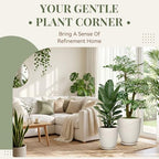 11.8 Inch Modern Ceramic Plant Pot with Saucer, Flower Pot with Drainage Hole Mesh Net,Indoor Outdoor Planter (White) - Image 2