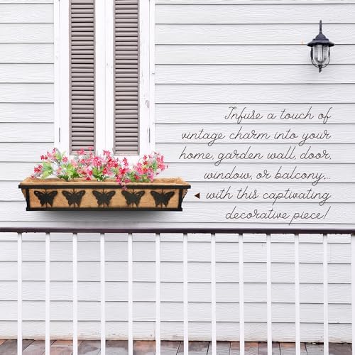 2-Pack 32IN Window Box Railing Hanging Planter Coco Liner Basket - Image 7