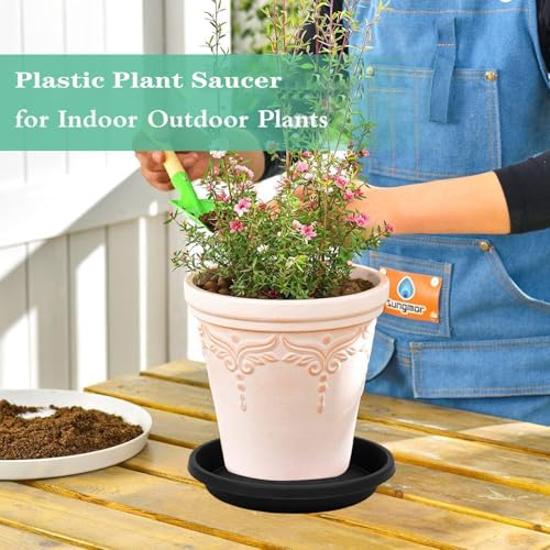 NIMYAU 2 Pack Large Plant Saucer 18 Inch, Extra-Large Deep Plant Trays for Pots, Plant Drip Trays, Plant Water Catcher Tray for Plants, Plastic Plant Saucers for Indoors no Holes - Image 4