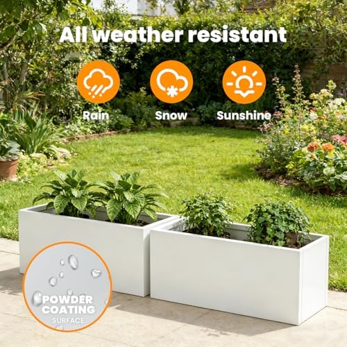 Metal Rectangular Planter 36" L x 15" W x 15" H, Galvanized Steel - Image 5
