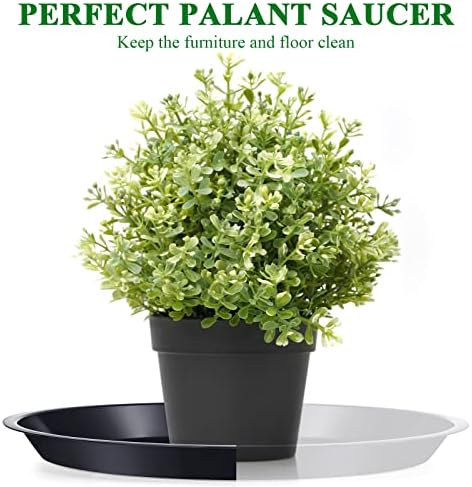 Sawysine 30 Pack Plastic Plant Saucer Round Drip Trays Black Flower Pot Saucers Thick Plant Dish Sturdy Water Tray Heavy Drainage Potted Container for Indoor Outdoor Garden (14 Inches) - Image 4