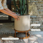 Veradek Mod Series Short Raised Planter - Round Outdoor Planter with Stand - Image 4
