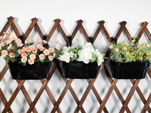 10" Metal Hanging Planter for Railing with Detachable Hooks, Black, 4 Pcs - Image 2