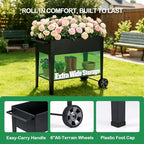 31.5" Tall Elevated Mobile Raised Garden Bed with Wheels and Shelf - Image 5