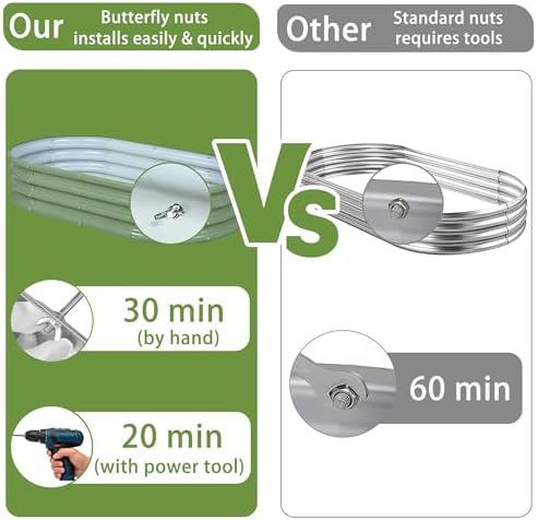 6×3×1 ft Light Green Metal Galvanized Raised Garden Bed, Easy Assembly Outdoor Garden Planter for Gardening Fruit, Vegetables, Flowers & Herbs - Image 3