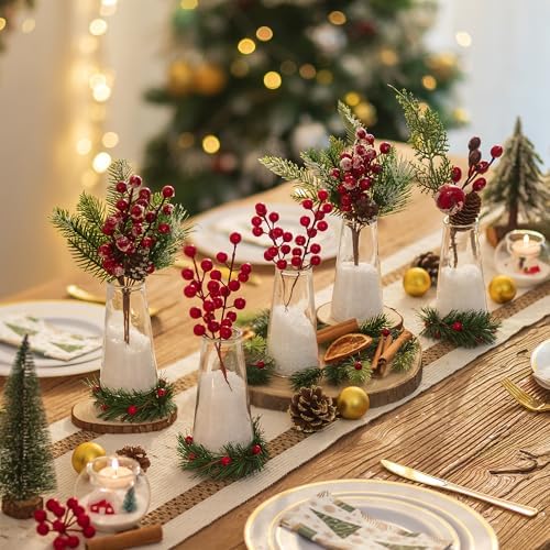 Hewory Glass Bud Vases for Centerpieces: Small Clear Modern Flower Vase Set of 12, Minimalist Cute Mini Decorative Bulk Vases for Wedding Birthday Bridal Shower Party Events Dining Room Table Decor - Image 3