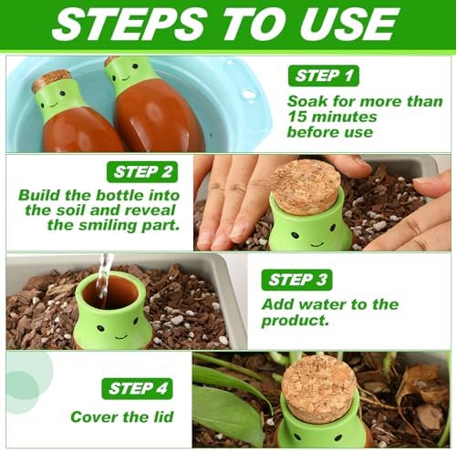 LemonRoad 6 Pcs Self Watering Terracotta Globes 11.5oz Large Ollas Plant Watering Globes Planter Insert Spike Pot Clay Planter Irrigation Device for Outdoor Indoor Easy to Refill Plant Lover Gift - Image 4
