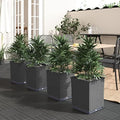 Planter Set of 4 Black Polypropylene Medium Decorative Inlays Succulent pots Geometric Design pots Cactus potsGeometric planters for Indoor Backyard by Unknown