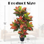 Briful 3.4ft Artificial Croton Tree for Fall Decor, Faux Croton Tree with Colorful Variegated Leaves and Pot, Indoor & Outdoor Floor Plant, Home Modern Farmhouse Decor, Autumn Harvest Thanksgiving - Image 2