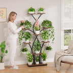 Plant Stand Indoor with Grow Lights - 9 Tiered Corner Plant Shelves Tall - Image 2