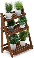 Furinno TIOMAN 3-Tier Ladder Plant Stand Outdoor, Easy Assembly, Natural by Furinno-FitsYourSpaceFitsYourBudget