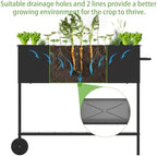JWPEHOE 34＂Raised Garden Bed with Leg,Mobile Planter Box with Storage Shelf - Image 6