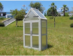 Mini Greenhouse , Tiered Plant Stand for Indoor/Outdoor Use, Small Wooden Green House with Adjustable Shelves & Roof Panels, Greenhouse Cabinet Fit for Plants, Herbs, Tomatoes - Image 3