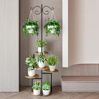 INGIORDAR Plant Stand Indoor Outdoor Corner 5 Tier Flower Shelf Black - Image 2