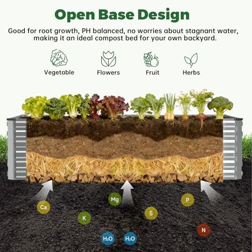 NAVINE 6x3x3ft Outdoor Metal Raised Garden Bed, Metal Planter Box, 2-Pack - Image 7