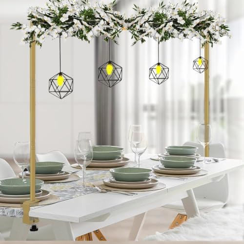 Over The Table Rod Stand with Clamps Gold Table Balloon Arch Banner Frame by ParseBio